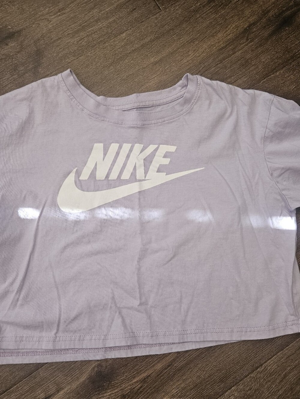Nike Womens Light Lavender Crop Top  with White Logo